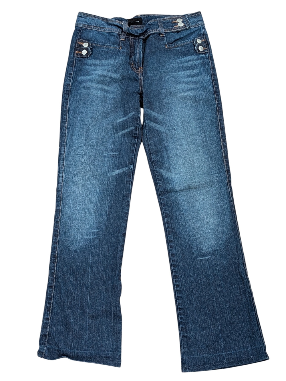 The Limited Women's Dark Wash Button Detail Boot Cut Jeans